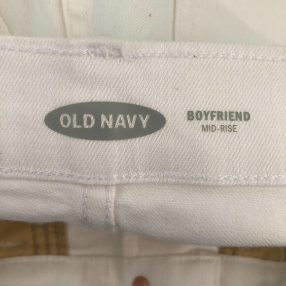 Old Navy denim shorts boyfriend Jean Size 0 25 white button fly frayed mid - Picture 9 of 9